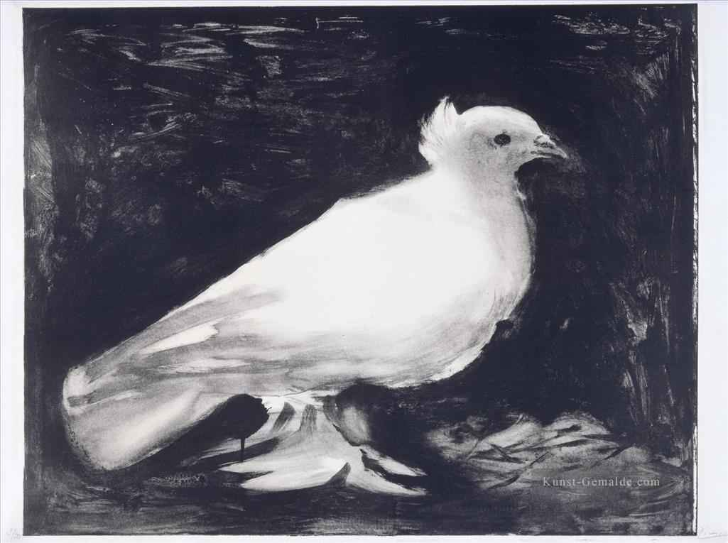 Taubenvogel schwarz und weiß Picasso Ölgemälde